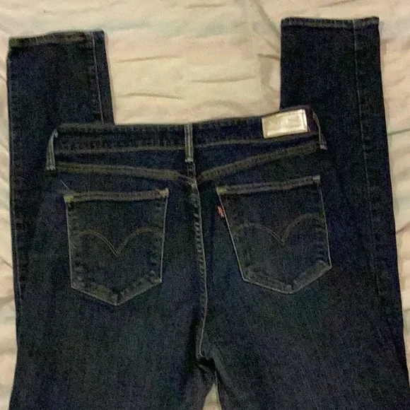 Womens Sliver label Levis Jeans dark denim rInse SKINNY W28 32L - Picture 3 of 10